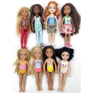Barbie’s Little Sister Chelsea & Friends Doll Lot – 8 Dolls and Accesories
